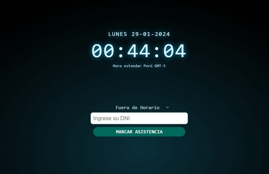Sistema de Control de Asistencia del Personal con DNI y Reportes